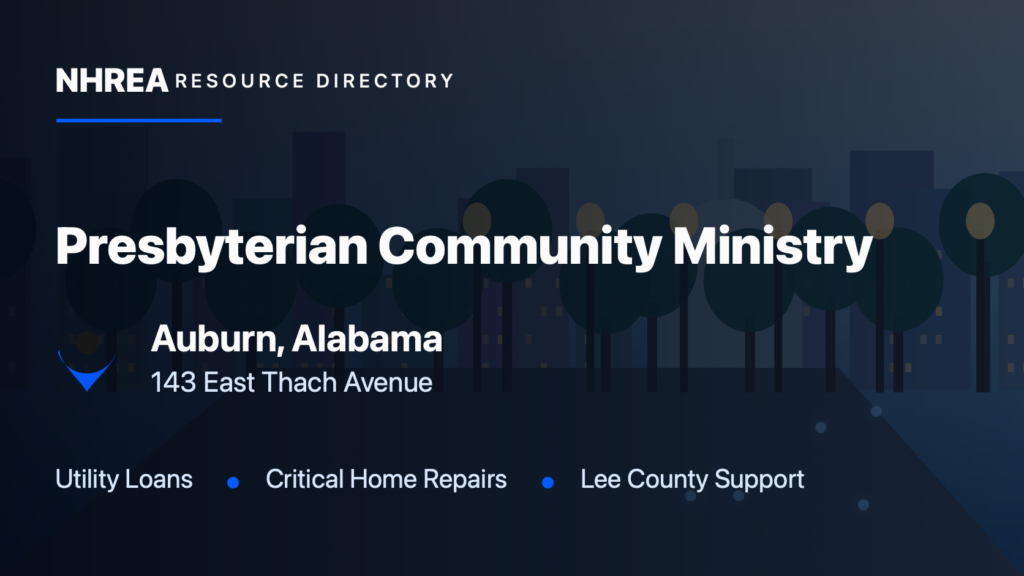 Presbyterian Community Ministry resource listing in Auburn, Alabama