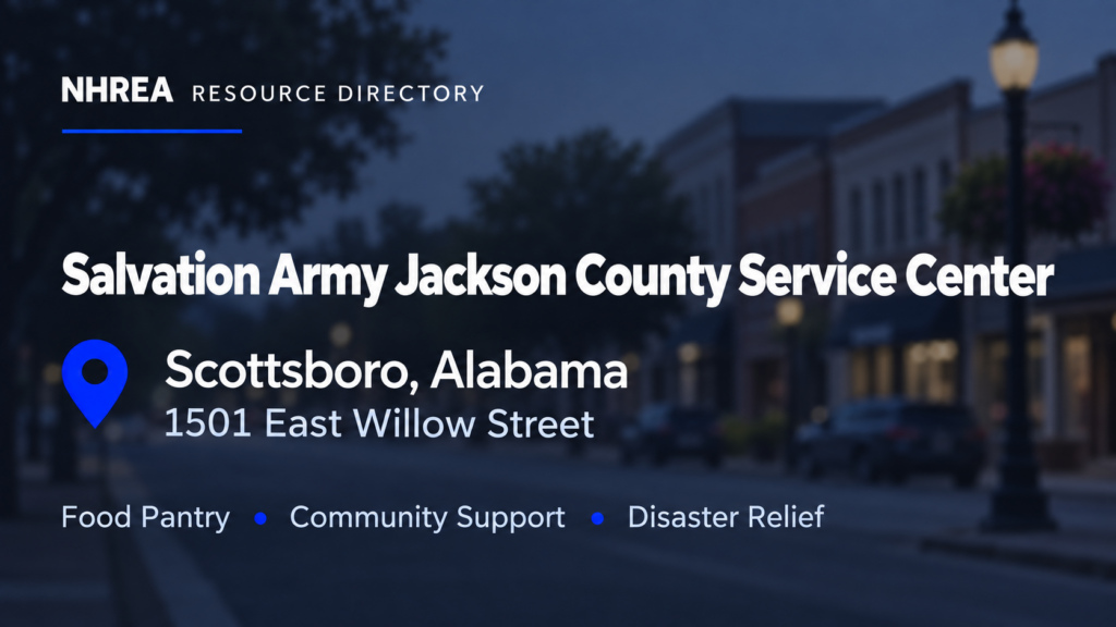 Salvation Army Jackson County Service Center resource listing in Scottsboro, Alabama