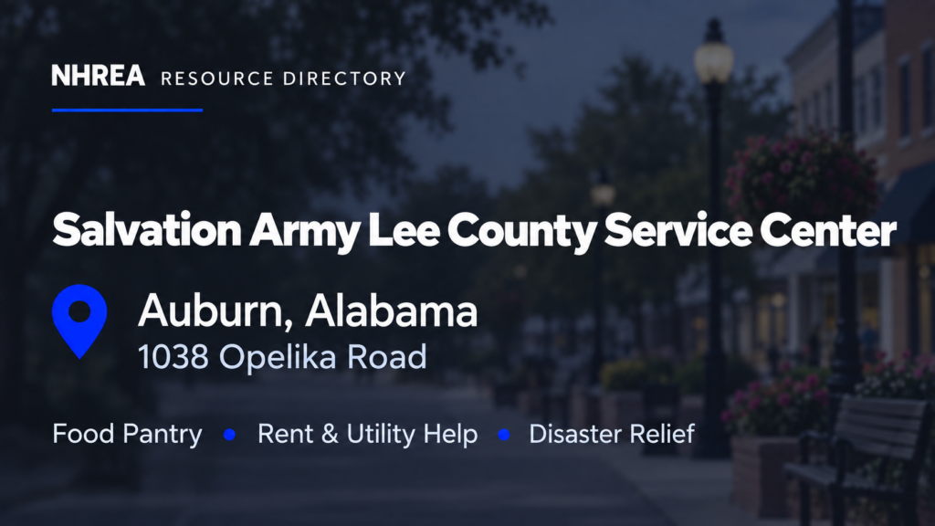 Salvation Army Lee County Service Center resource listing in Auburn, Alabama