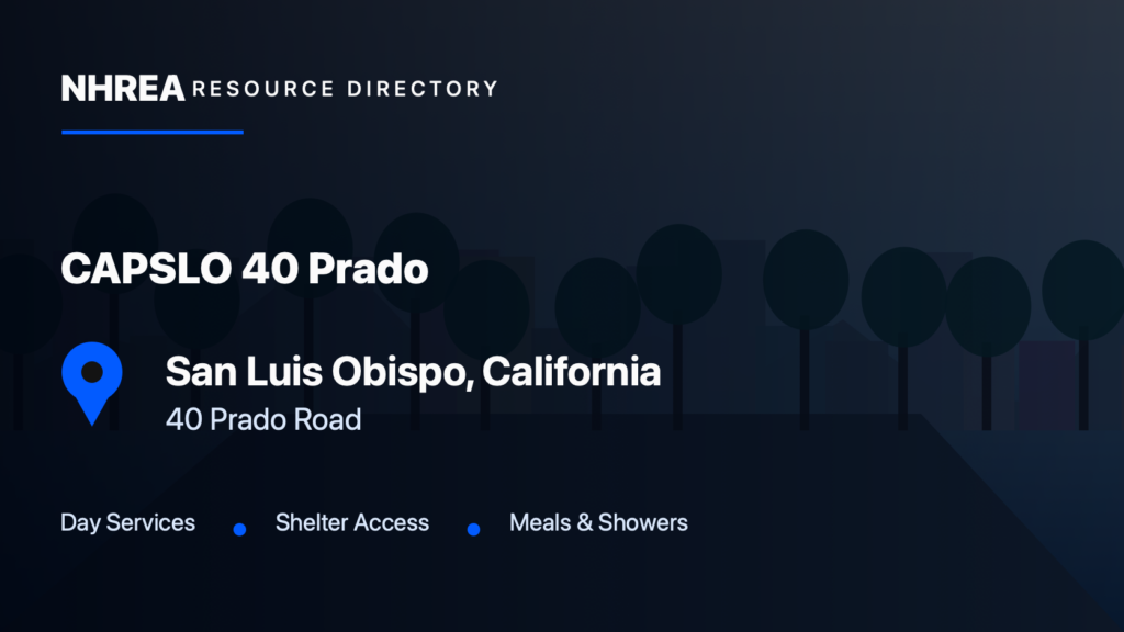 CAPSLO — 40 Prado Homeless Services Center resource listing in San Luis Obispo, California