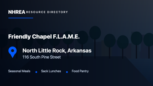 Friendly Chapel — F.L.A.M.E. Food Ministries resource listing in North Little Rock, Arkansas