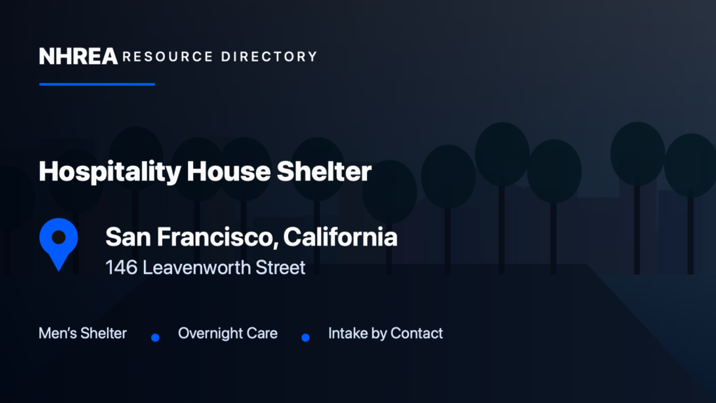 Hospitality House — Shelter Program resource listing in San Francisco, California