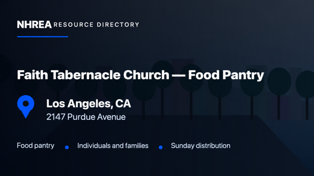 NHREA — Faith Tabernacle Church Food Pantry, Los Angeles, California
