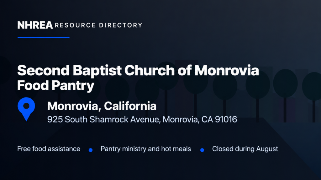 Second Baptist Church of Monrovia Food Pantry — NHREA