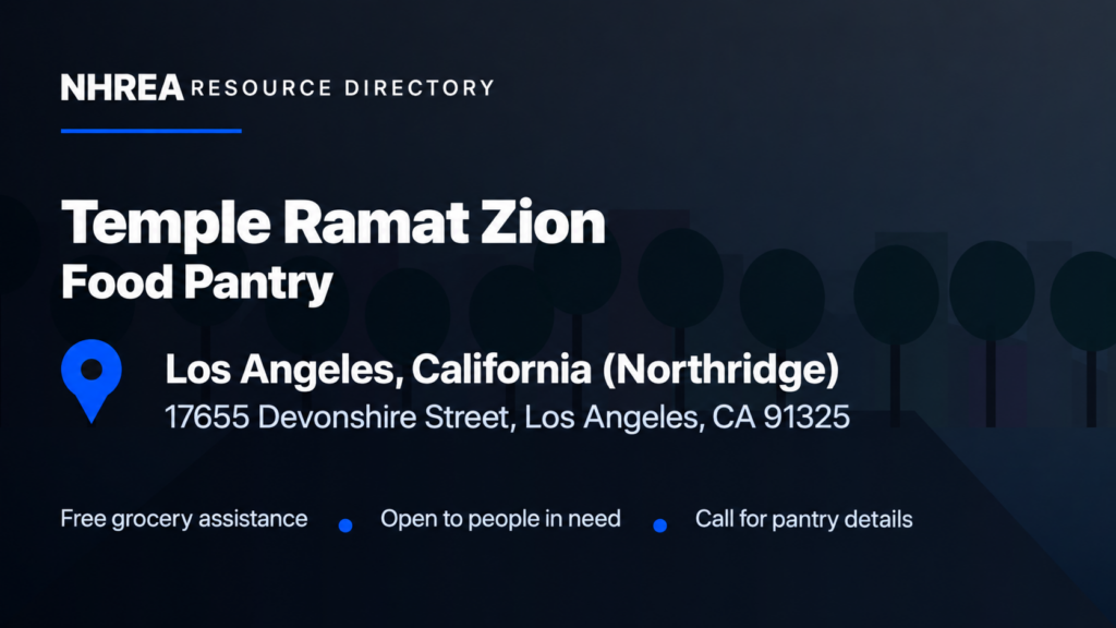 NHREA Temple Ramat Zion Food Pantry listing in Los Angeles