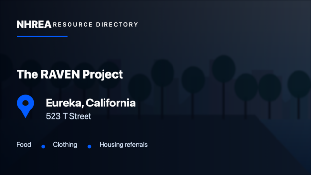 The RAVEN Project Drop-in Center — Eureka, California. NHREA resource directory card.