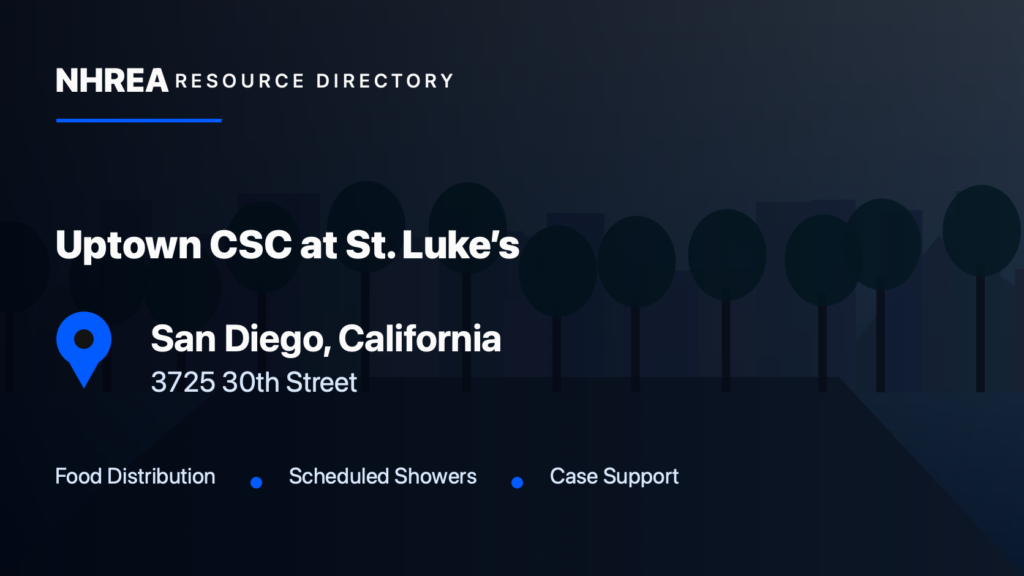 Uptown CSC — St. Luke’s Food and Shower Site resource listing in San Diego, California